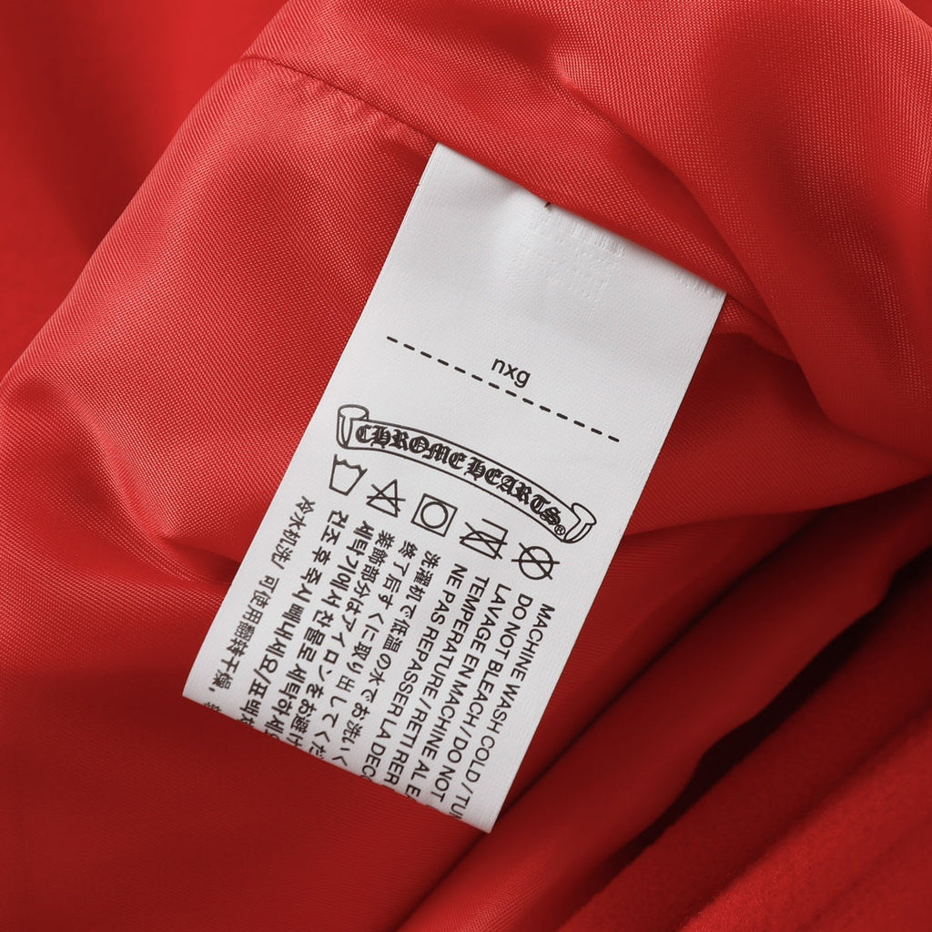 Red Cross Varsity Jacket - White Sleeve Gothic Street Baseball Coat D68